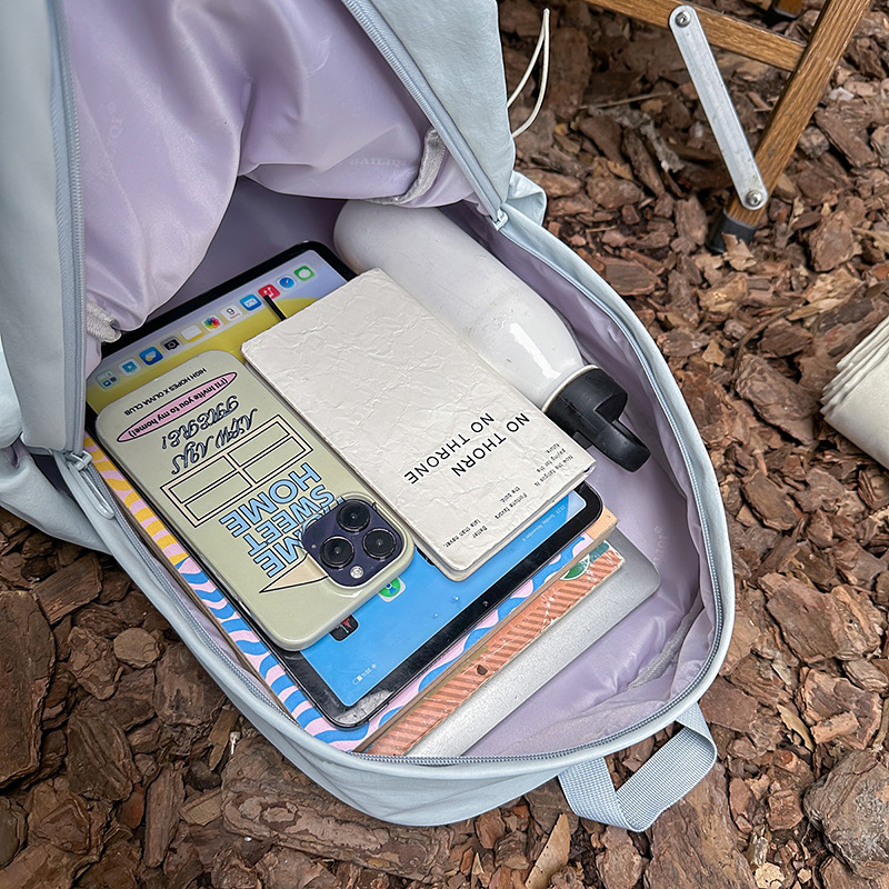 A new high-appearance-level, fresh and sweet candy-colored backpack from Korean Instagram, a large-capacity backpack for junior and senior high school students as a couple Application Scenario