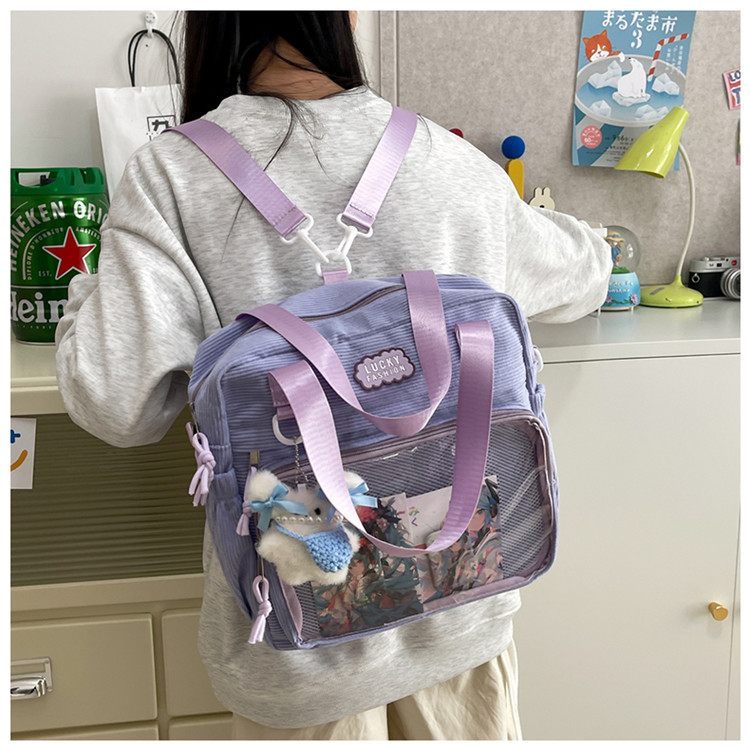 Japanese-style versatile high appearance level single-shoulder bag, ins school style backpack, soft girl handbag, large capacity smug pain bag full figure