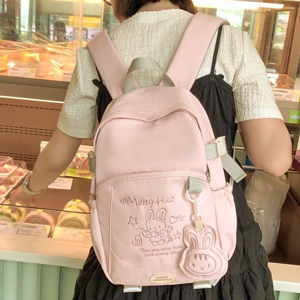 Schoolbag for girls, 2024 new model, high appearance level, high school and college students, forest-themed girl, large capacity, college style backpack details Picture