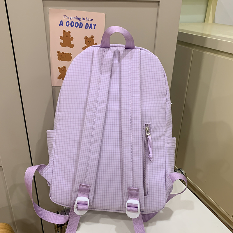 Japanese-style InS-style fresh and clean checkered schoolbag for girls, large-capacity backpack for soft girls, and versatile backpack for college students Specification drawing