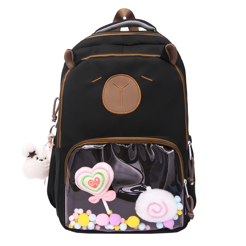New cute, ugly and adorable cartoon pain-layer backpack for girls, high appearance level for primary and secondary school students, large capacity backpack for boys Item Picture