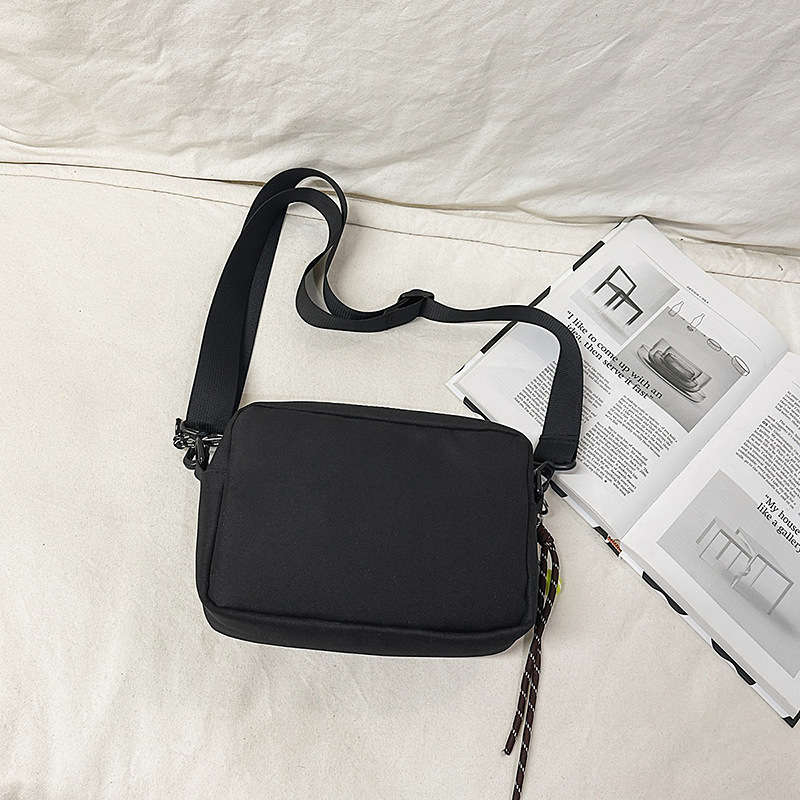Crossbody bag for men, single shoulder, 2025 new style mobile phone bag, versatile backpack for students, street trend, couple's small square bag Specification drawing