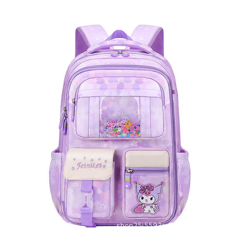 The new Kuromi schoolbag for primary school students is a large-capacity schoolbag for children and girls, suitable for grades 3 to 6 Item Picture