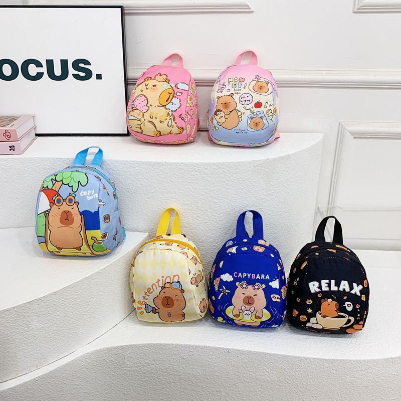 Capibara Cartoon and anime children's Backpack, ultra-light, high appearance level, large capacity backpack for kindergarten children full figure