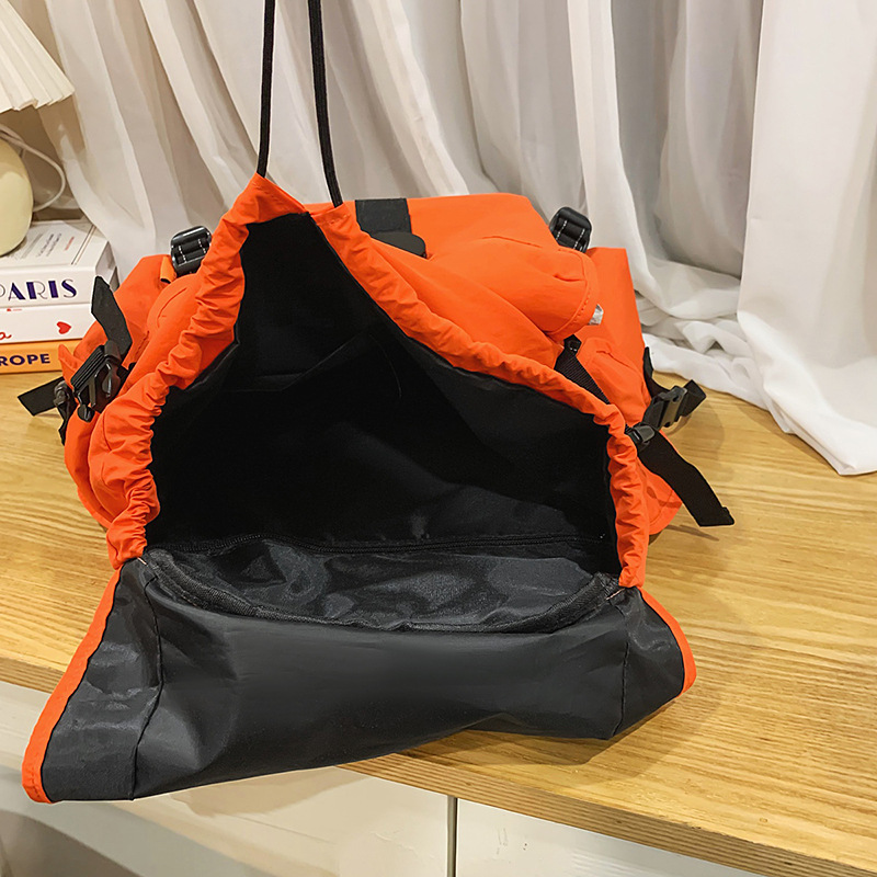 New mountain series outdoor backpacks for men, lightweight hiking and mountain climbing, large-capacity drawstring flip cover backpacks for women Specification drawing