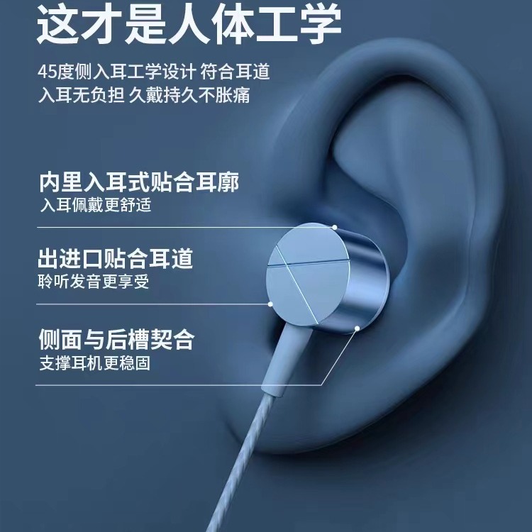 The 2024 new model of the best-selling wired headphones with Type-C interface and in-ear design is suitable for high-quality karaoke with Huawei and Xiaomi 3.5 Specification drawing