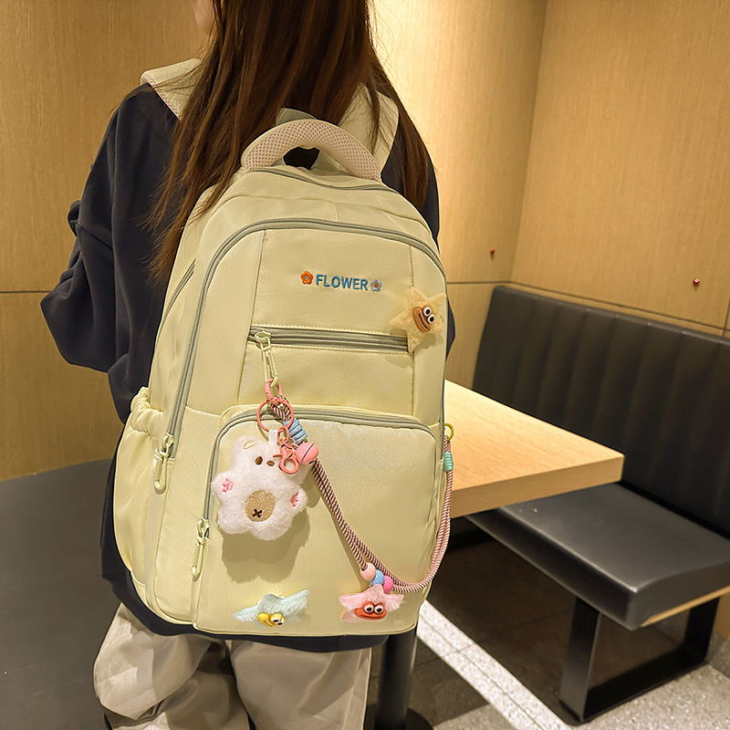 2025 New student large-capacity multi-compartment backpack, fresh college style backpack, student casual schoolbag details Picture