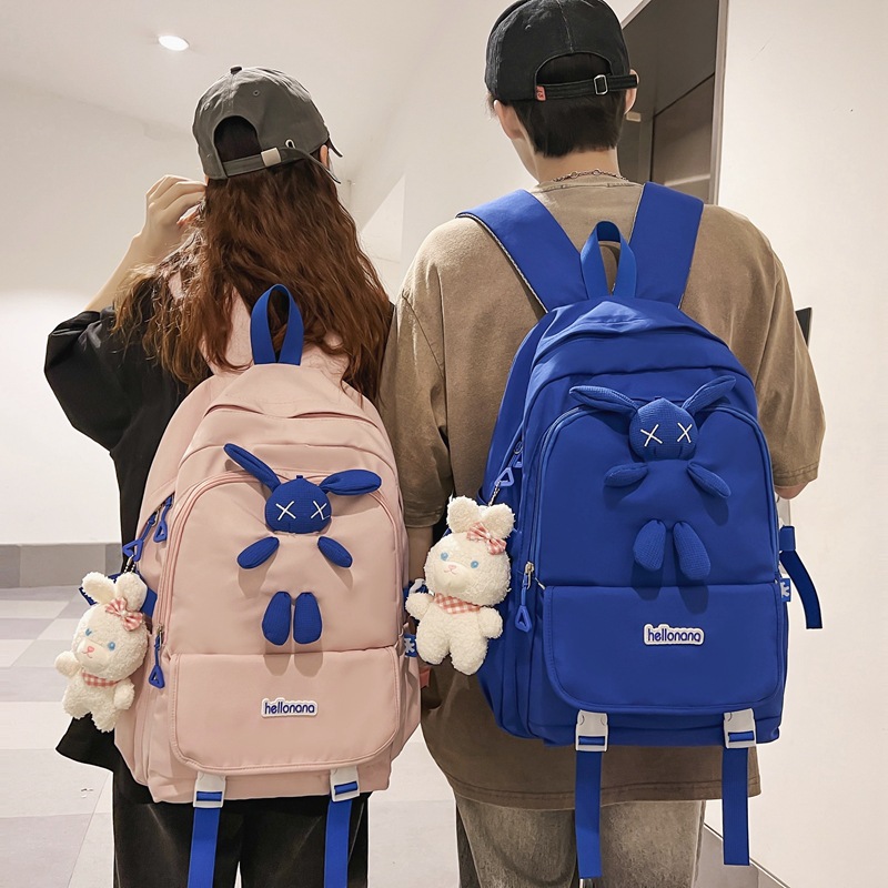 New trendy Korean-style backpacks for men, large-capacity middle school backpacks, and Hong Kong-style couple casual travel backpacks details Picture