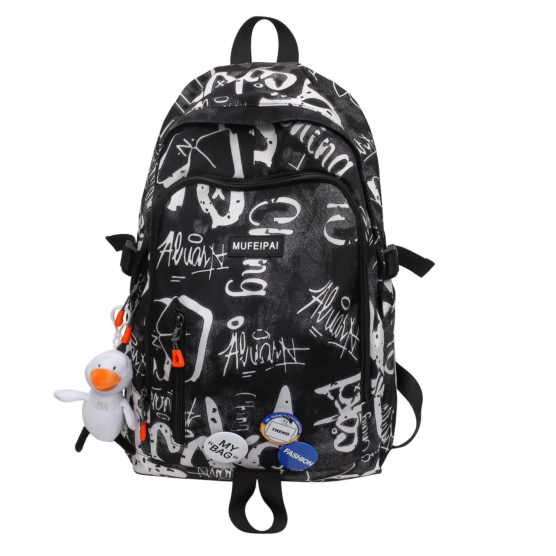 Personalized graffiti InS-style large-capacity schoolbags for grades 3-6, cool and casual brand backpacks, cross-border trend backpacks Item Picture