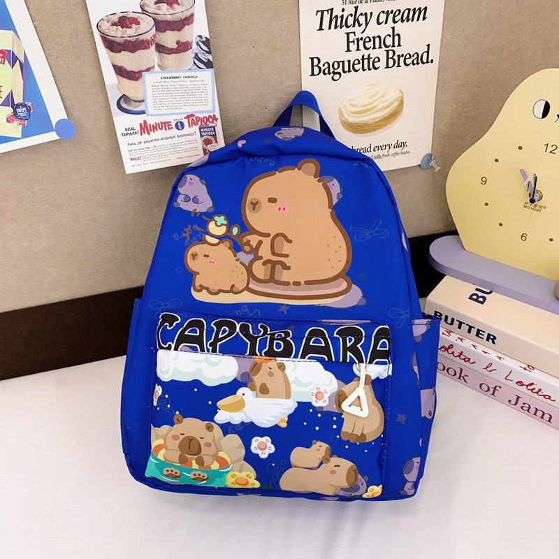 New winter cute cartoon large-capacity children's schoolbag, primary school students' cartoon bear printed nylon backpack details Picture