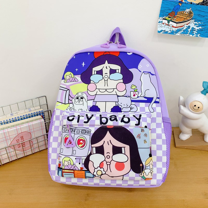 Cartoon creative crying baby children's schoolbags, backpacks, large-capacity, dirt-resistant, ultra-light schoolbags for primary school students and kindergartens, a trend Specification drawing