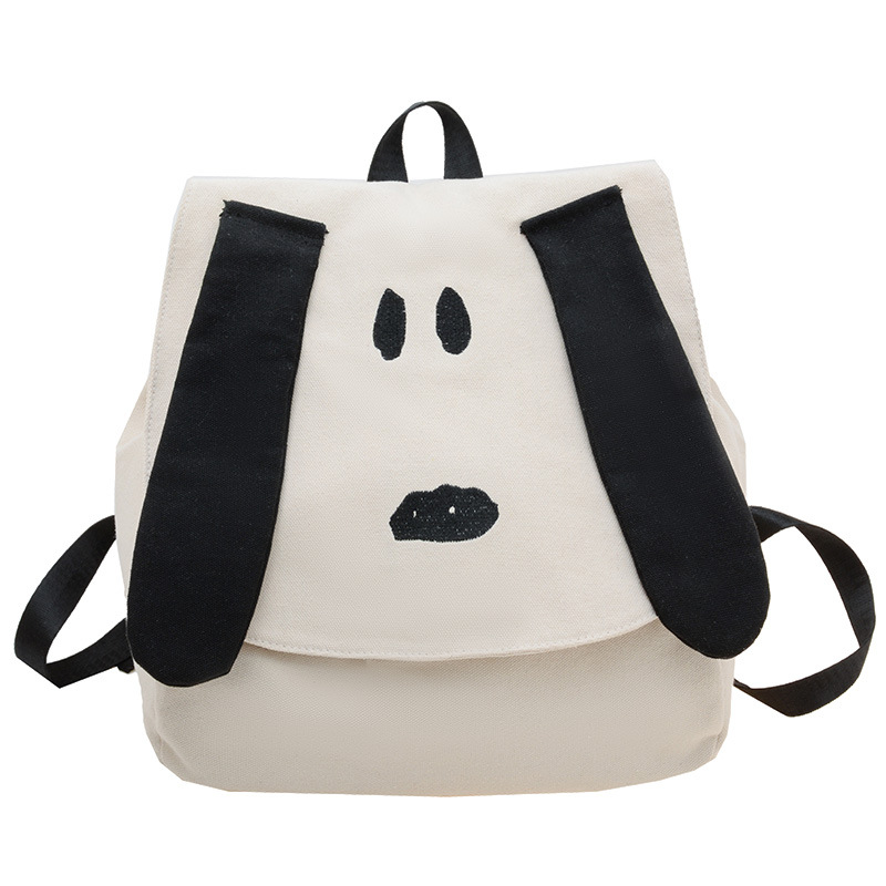 Japanese-style cartoon puppy canvas backpack 2024 New style, cute and trendy, a small schoolbag for kindergarten kids in grades 3-6 Item Picture