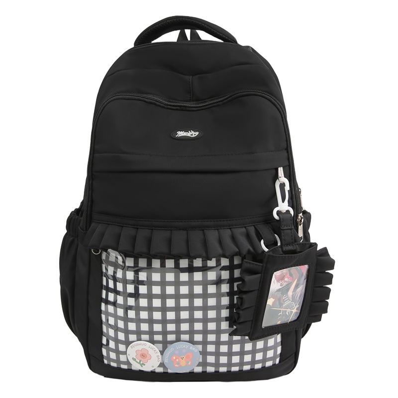 A new Japanese-style high-appearance-level, fresh and sweet 2D "smug pain bag" for girls, a large-capacity backpack for junior and senior high school students Item Picture