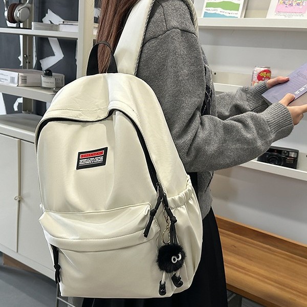 The 2025 new style fashionable backpack is a simple and large-capacity travel backpack for men and a cute and casual Korean-style schoolbag for women details Picture
