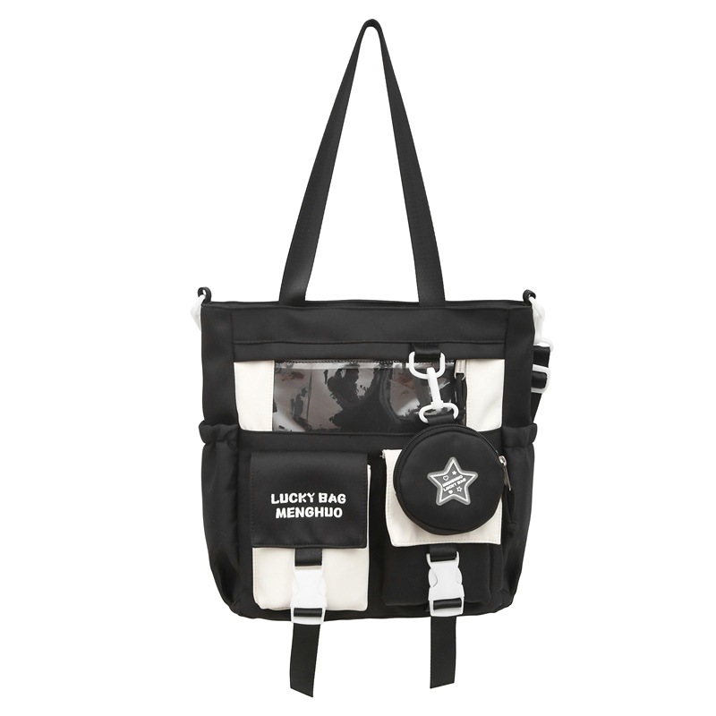 New Japanese-style cute tutorial bag, soft girl transparent pain bag, large-capacity versatile single-shoulder bag for junior and senior high school students Item Picture