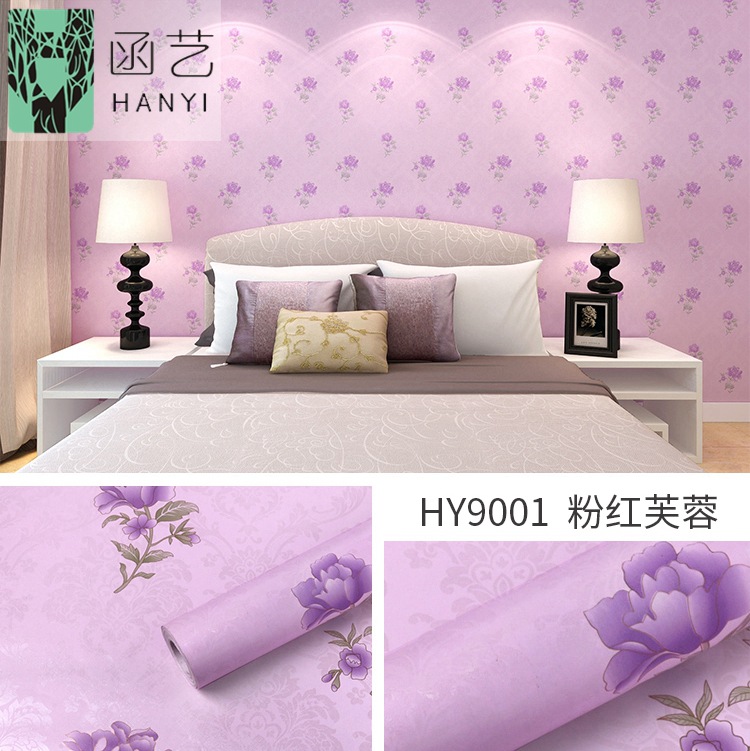 Home decoration: Bedroom with a fresh and simple country-style large flower background wallpaper, dormitory with a warm floral pattern wallpaper, self-adhesive paper details Picture