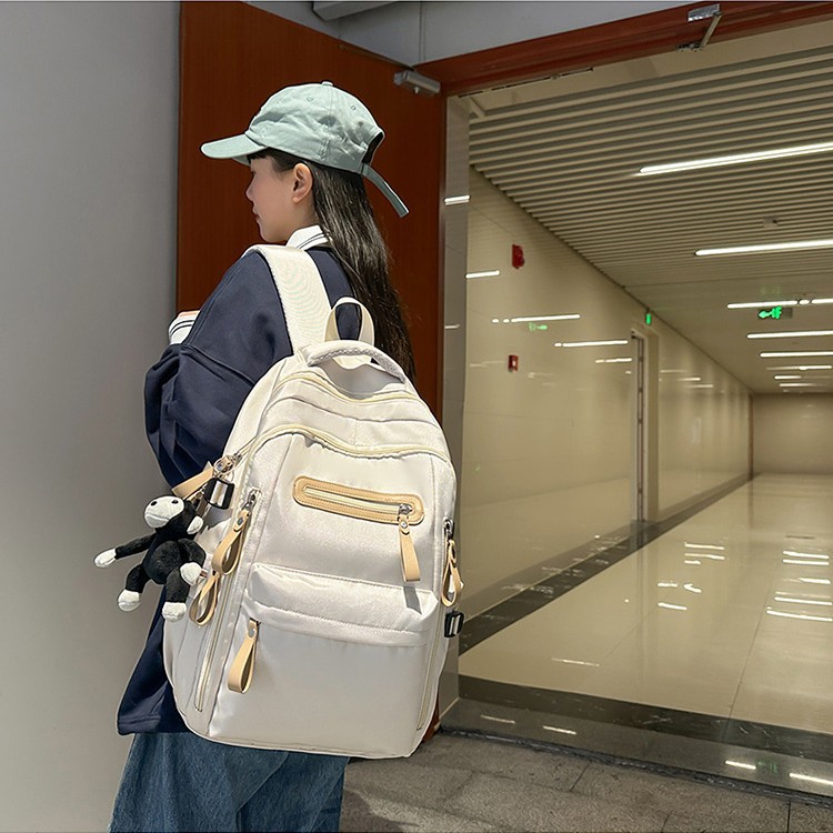 New 2025 high school bag, men's fashionable backpack, women's travel lightweight, high appearance level, large-capacity computer bag details Picture
