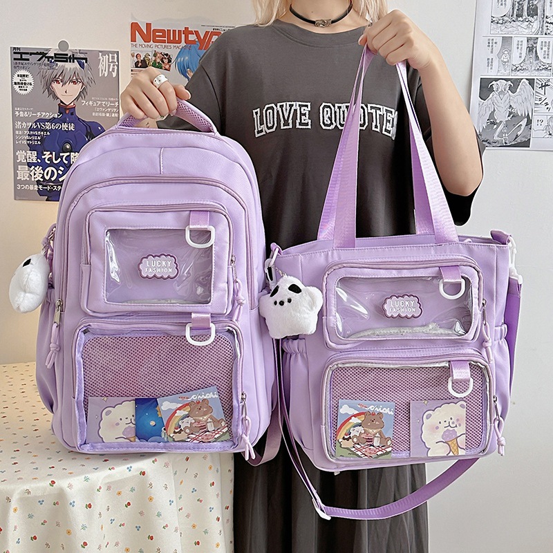 A new high-appearancelevel college style cute "smug pain bag" for junior and senior high school students, a versatile large-capacity backpack for easy commuting full figure