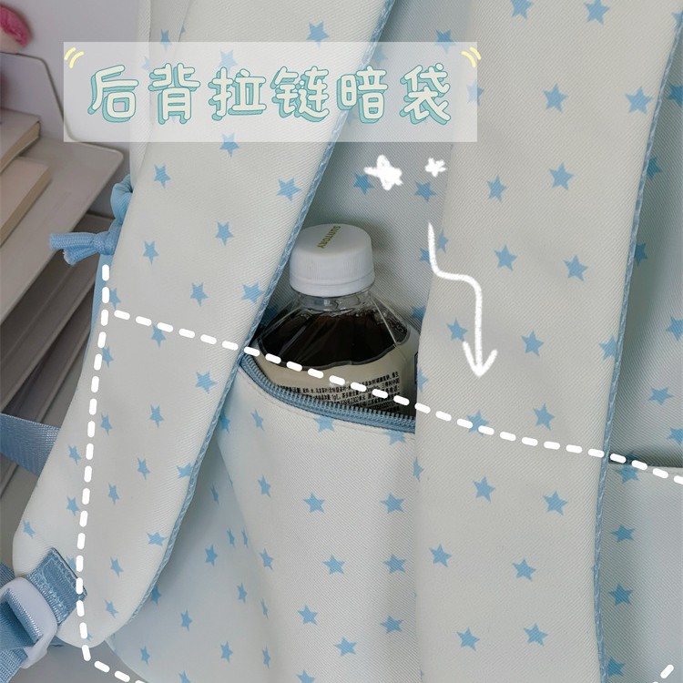 A new Japanese-style, high-quality, fresh and sweet dopamine transparent pain-relieving bag, a large-capacity backpack for junior and senior high school students Specification drawing