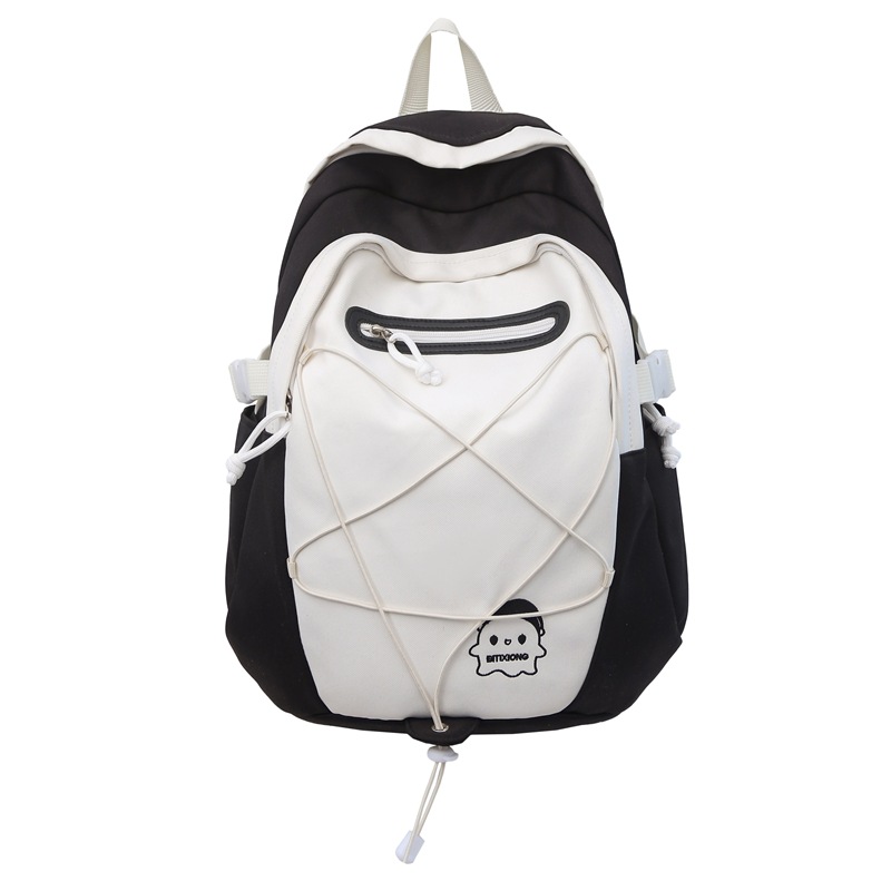 New high-quality, fresh and cute drawstring schoolbag for junior and senior high school students, simple, lightweight and versatile, large-capacity backpack Item Picture