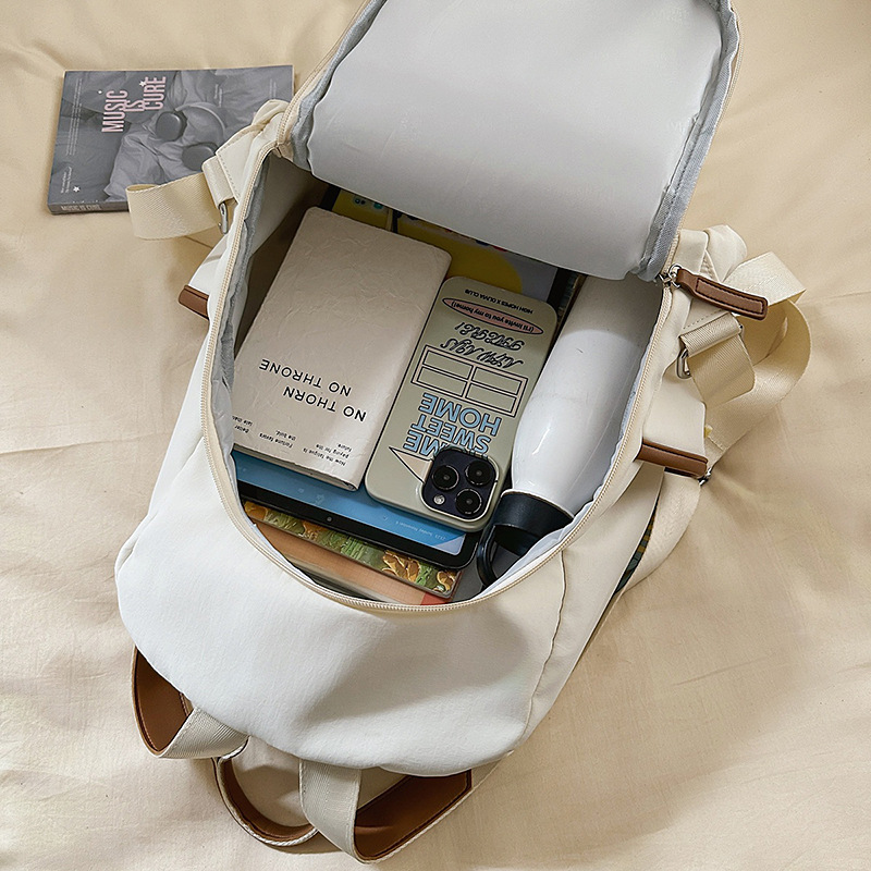 A new Japanese-style ins fresh and sweet candy-colored backpack, a simple and large-capacity backpack in solid colors for junior and senior high school students Application Scenario