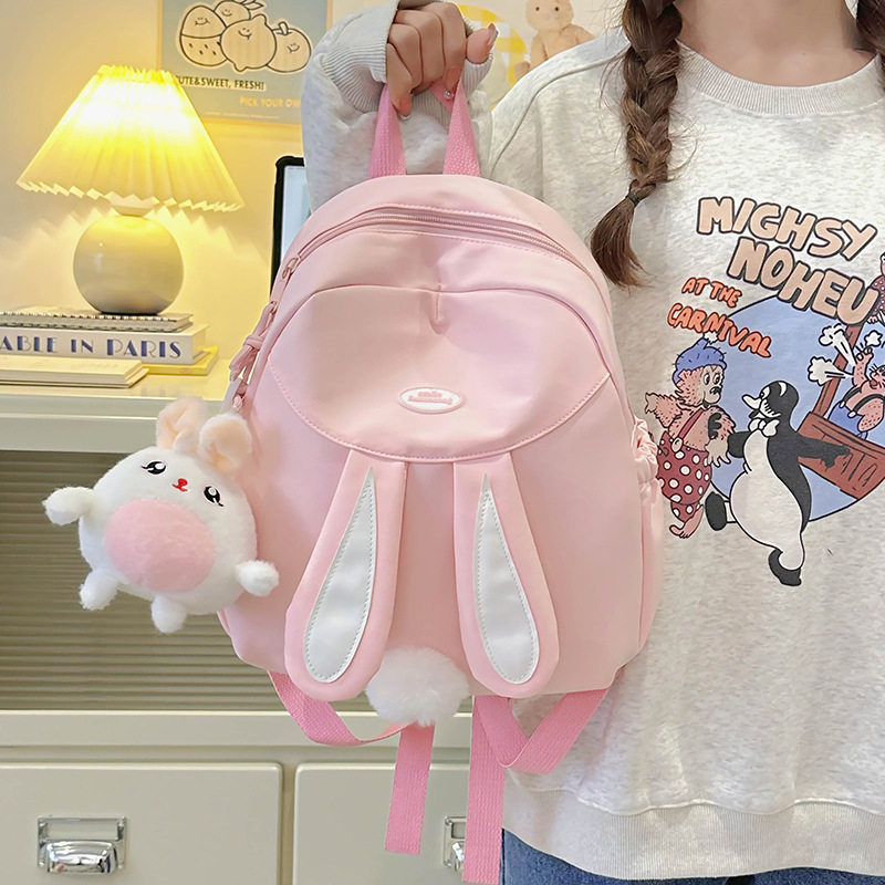 Cute rabbit ears, high appearance level children's small backpack, new Japanese-style InS-style sweet girl mini backpack full figure