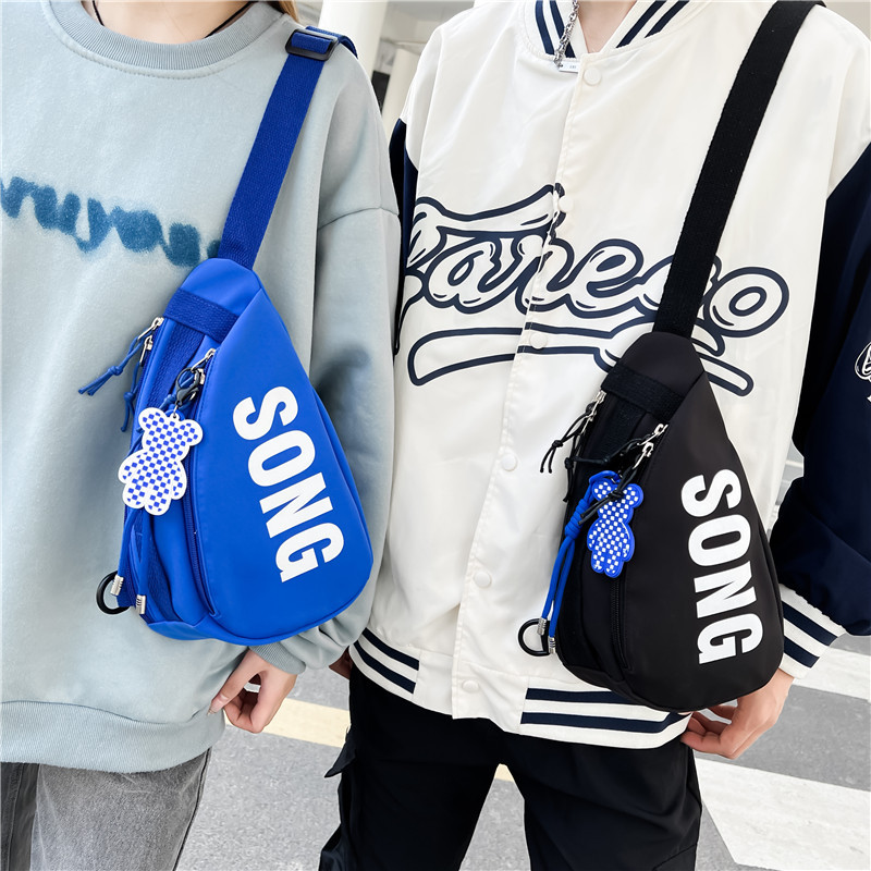 The new crossbody bag is a trendy and cool small crossbody bag for men on Instagram. It's a casual and lightweight Japanese-style chest bag and a unique, simple and versatile backpack full figure
