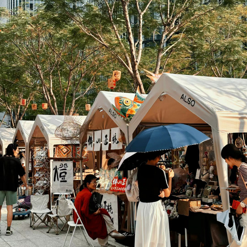 Carport, home tents, street vending, sun umbrellas, outdoor courtyard, internet-famous market, outdoor camping tent factory Application Scenario