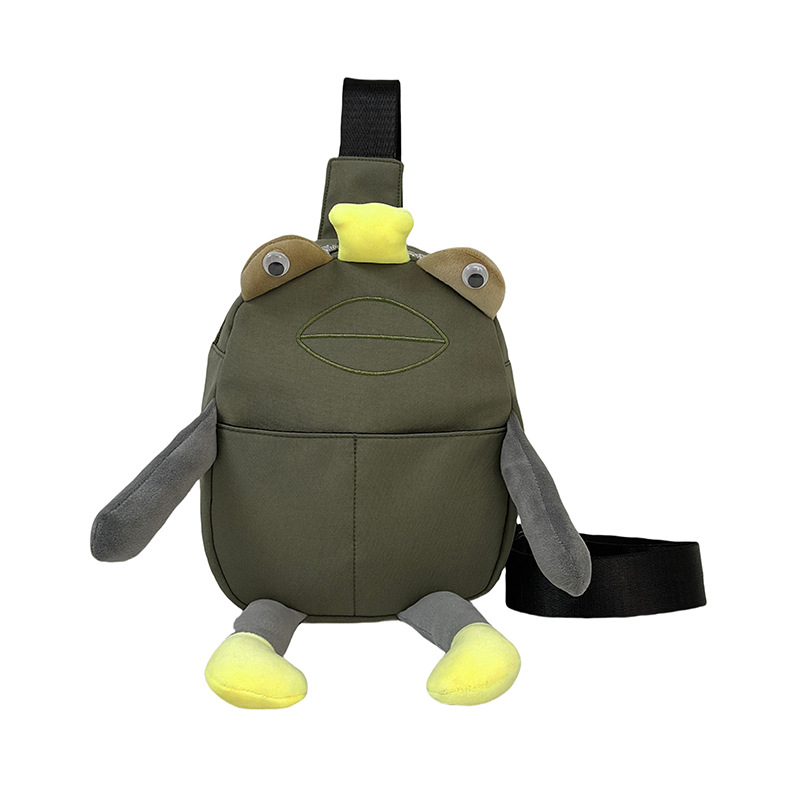 A cute and quirky Japanese cartoon crossbody bag for spring 2025, an ugly and adorable frog chest bag, and a unique mobile phone case Item Picture