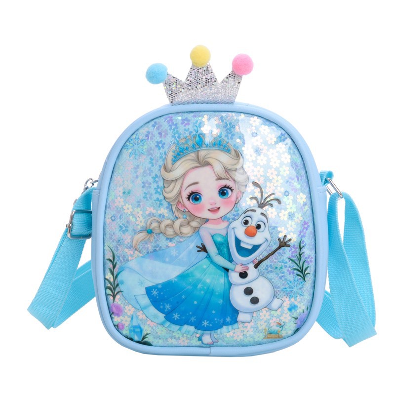 Cute new little girl Aisha children's princess bag, fashionable single-shoulder crossbody bag, cartoon versatile sequined coin purse Item Picture