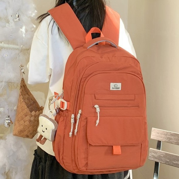 The new forest-themed ins high-appearance-level fresh and sweet backpack is a simple, lightweight and large-capacity backpack for junior and senior high school students full figure