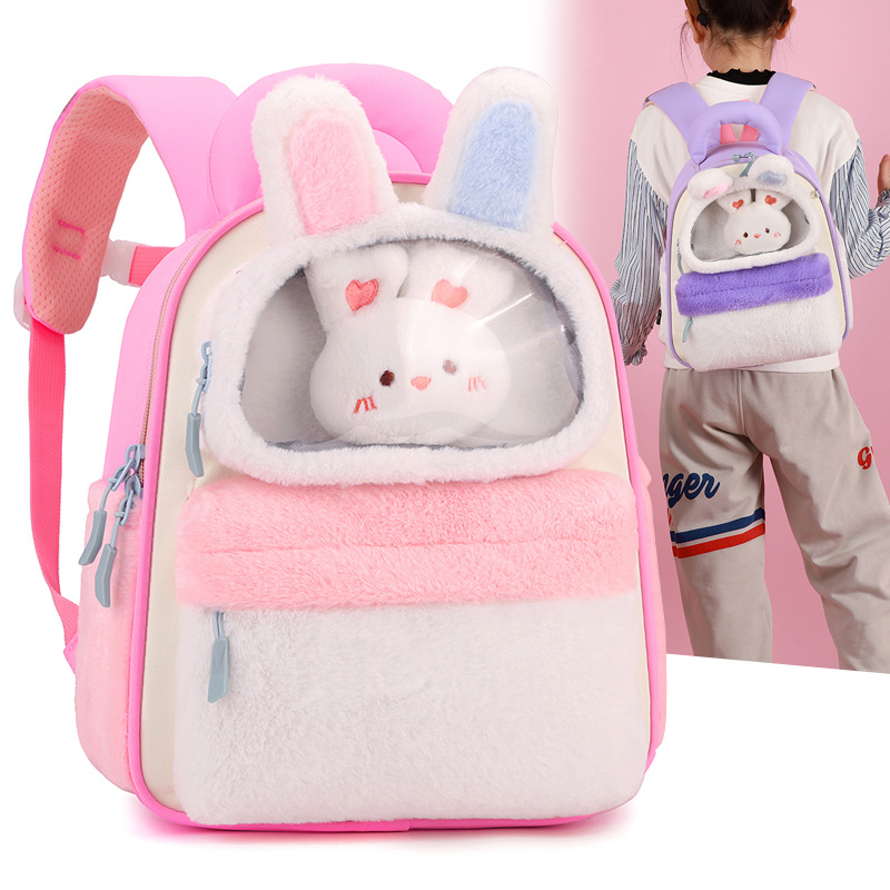 Children's Backpack 2025 New Style Casual Cartoon Bear Cute plush Baby Girl backpack, kindergarten schoolbag details Picture