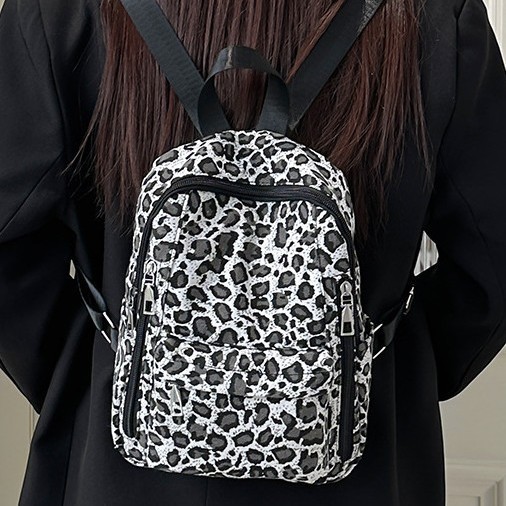 2025 Cross-border Backpack Trend Leopard Print Travel Backpack, Retro mini Spring New Commuter Hot Girl Student bag details Picture