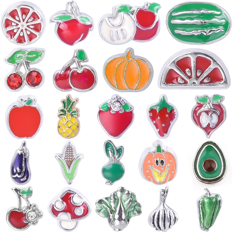 Fruit and Vegetable Charm Module Bracelet Single accessory DIY Patch Floating charms locket full figure