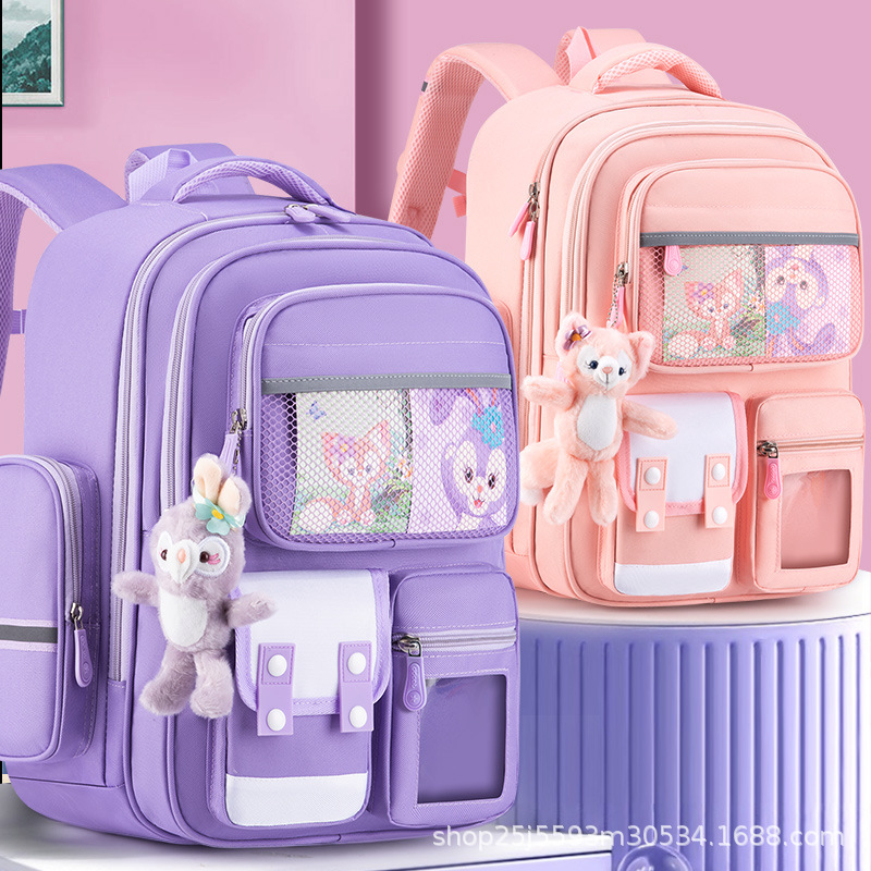 Naruto primary school schoolbag for boys and girls, 1-3-6 grade girls, large capacity backpack strap accessories, custom wholesale details Picture