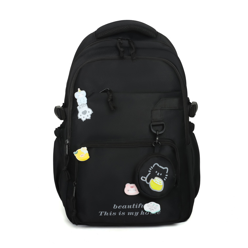 New college style large-capacity schoolbag, Korean style Instagram versatile high appearance level backpack, casual commuting color-blocking backpack Item Picture