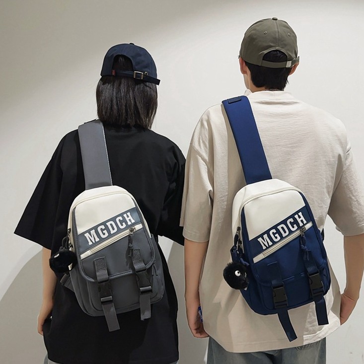 The 2025 new couple's chest bag, sporty and casual for girls, a cool and versatile crossbody bag for cycling, and a lightweight backpack for men details Picture
