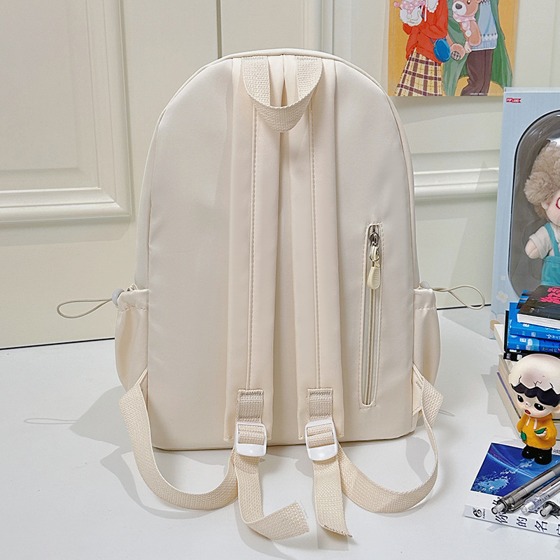 A new Japanese-style backpack with a high level of appearance, fresh, sweet and cute. It is a lightweight and large-capacity backpack for junior and senior high school students to commute Specification drawing