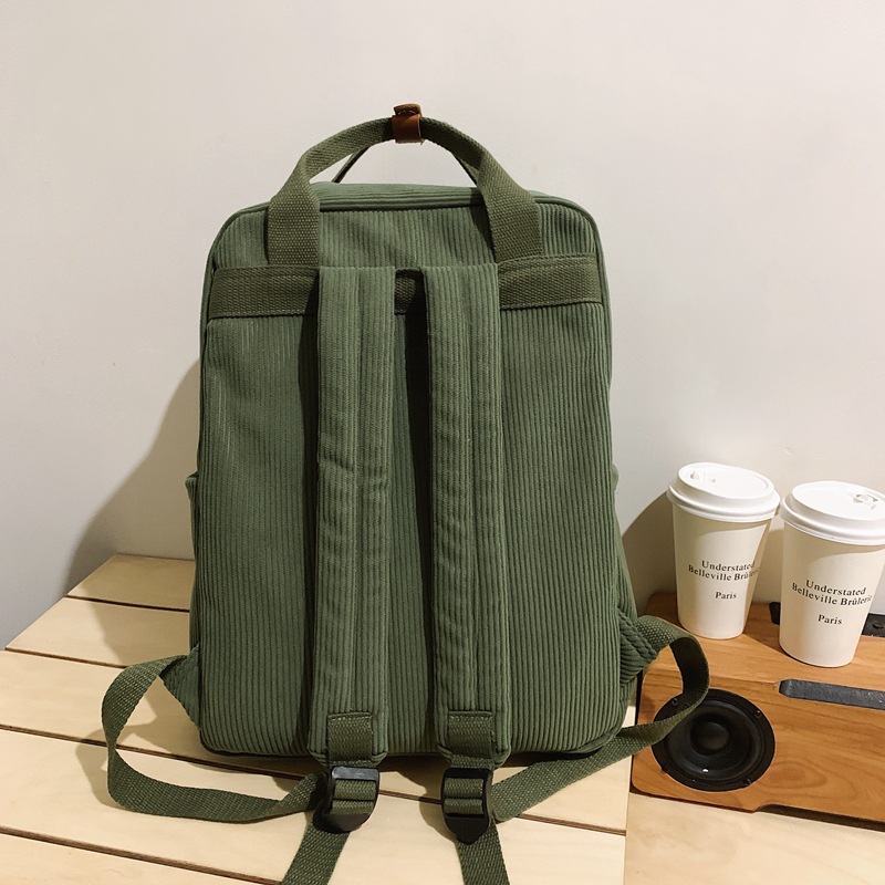 A new minimalist backpack for foreign trade, a Korean-style ins solid color, artistic style, and a lightweight backpack for college students' commuting to class Specification drawing