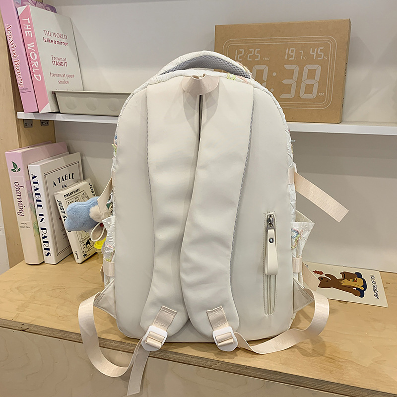 2025 New versatile large-capacity schoolbag for junior and senior high school students, fresh and sweet after-school bag, Korean-style backpack for girls Specification drawing