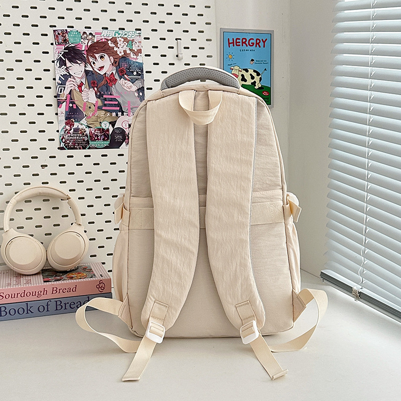 A new high-appearance-level Japanese-style, fresh and sweet, candy-colored backpack, a casual, simple, lightweight and large-capacity backpack for girls Specification drawing