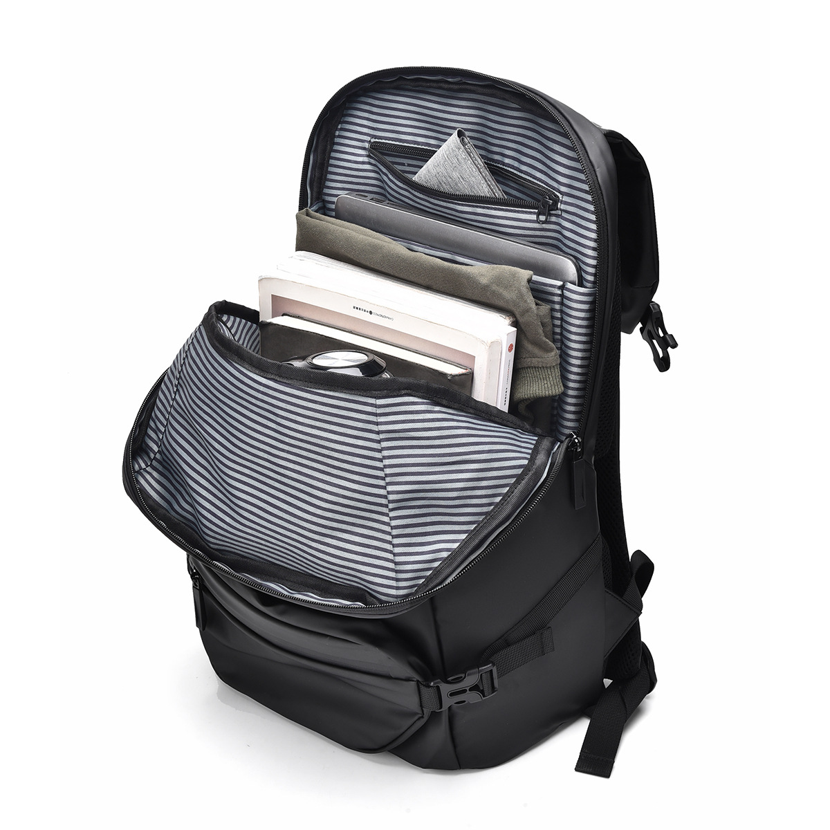 Backpack, men's fashionable schoolbag, high appearance level, travel and casual bag, detachable shoulder bag Item Picture