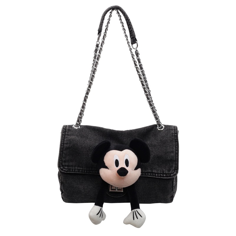 Cartoon large-capacity bag for women, 2024 new versatile chain commuter single-shoulder bag, denim fashionable tote bag Item Picture