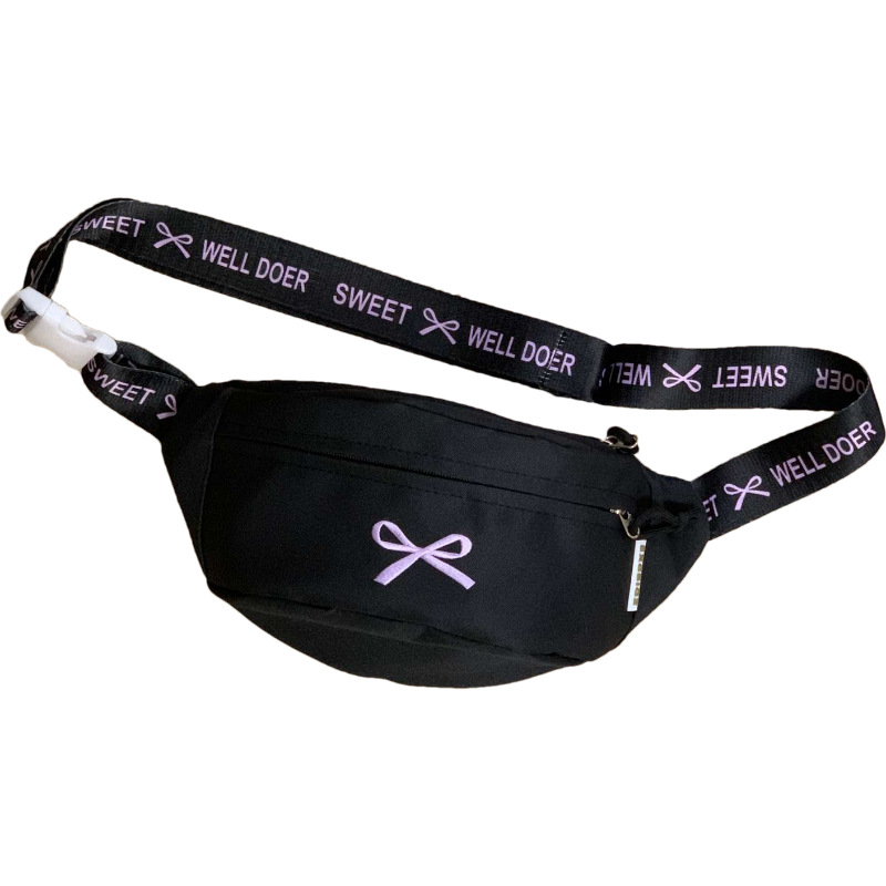 The 2025 new style of fresh and light bow chest bag with an ins style, a lightweight student waist bag with a forest style, and a niche crossbody bag Item Picture