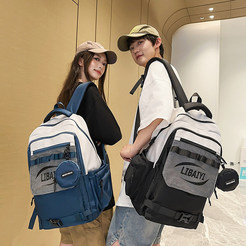 A new high-appearancelevel, niche design, trendy and cool backpack from the Korean version of Instagram, a couple's casual, lightweight and large-capacity backpack full figure