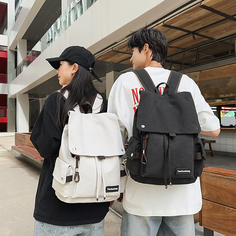 Fashionable Japanese style versatile workwear backpack, ins college student casual large-capacity schoolbag, casual travel backpack full figure
