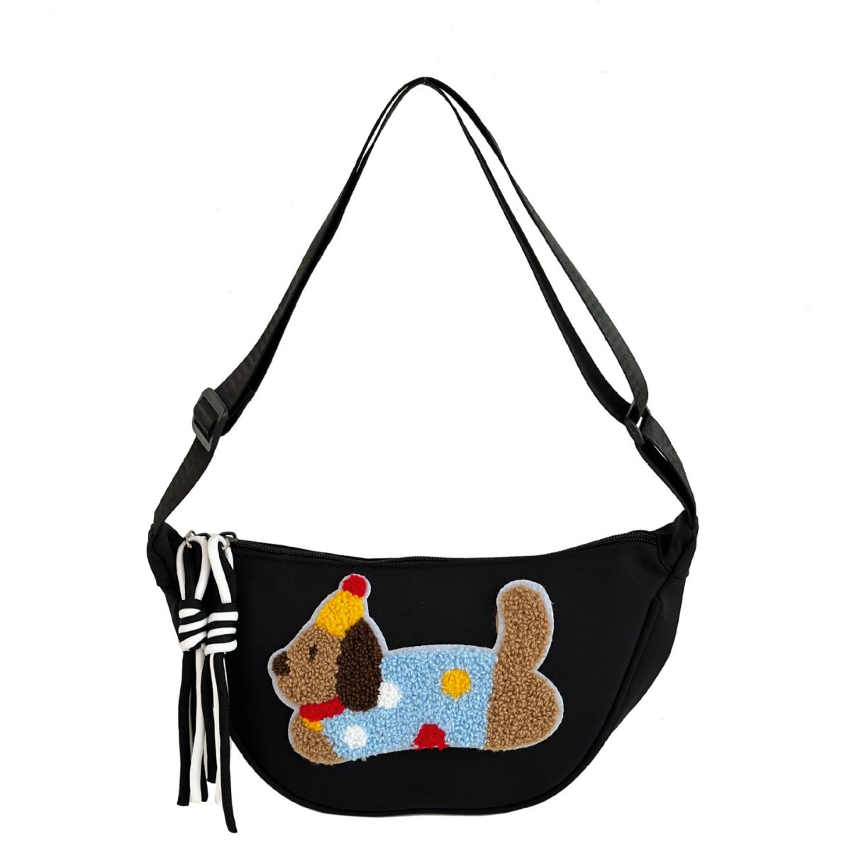 Cute Dachshund dumpling bag, versatile cartoon shoulder bag, casual shopping, simple and versatile student underarm bag Item Picture
