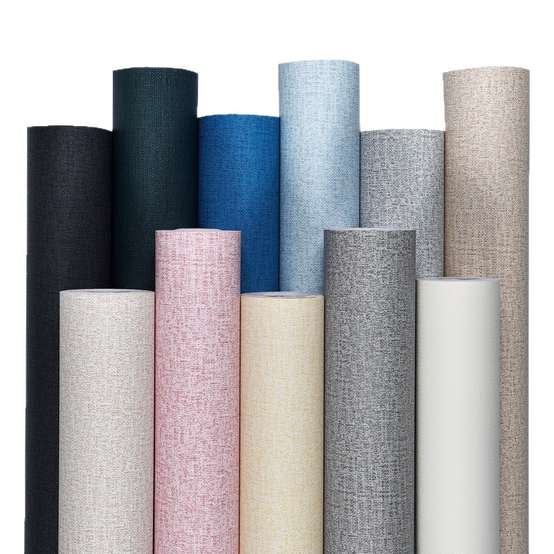 Cream-colored wallpaper, self-adhesive, waterproof and moisture-proof, cabinet color change film, wardrobe desktop, dormitory renovation background, wall paper Item Picture