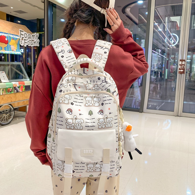 New schoolbags for girls, high school students, high school students, grades three to six, large-capacity backpacks, and lightweight backpacks for middle school students details Picture