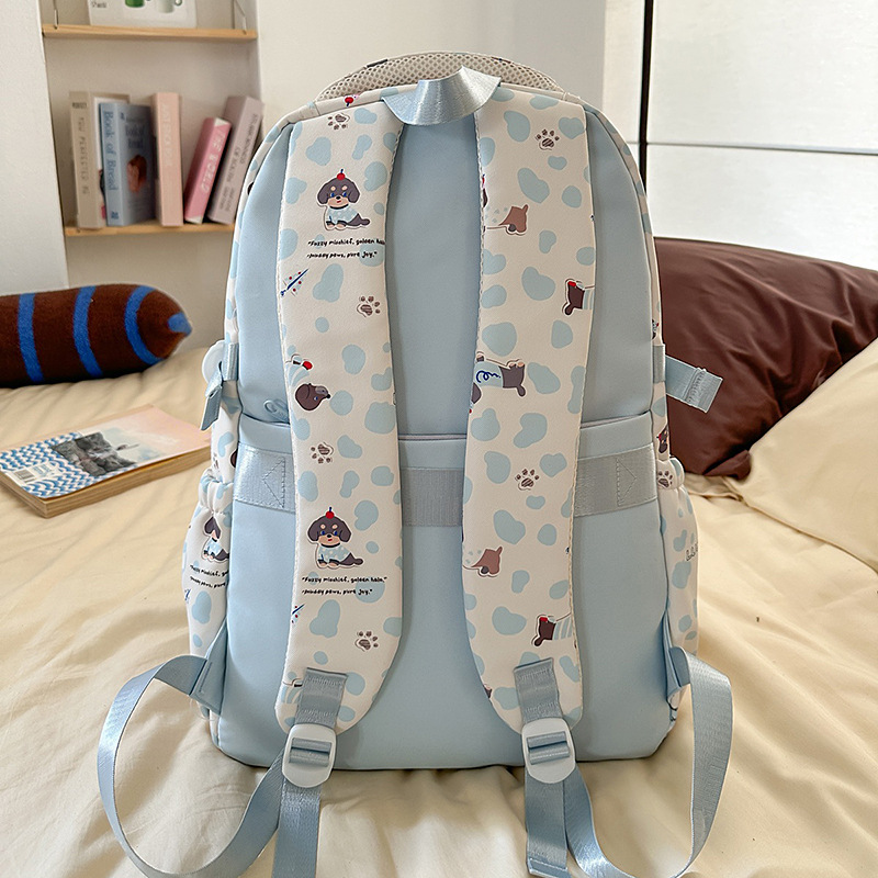 A new high-appearance-level Japanese ins fresh, sweet and cute dog backpack, a lightweight and large-capacity backpack for junior and senior high school students Specification drawing